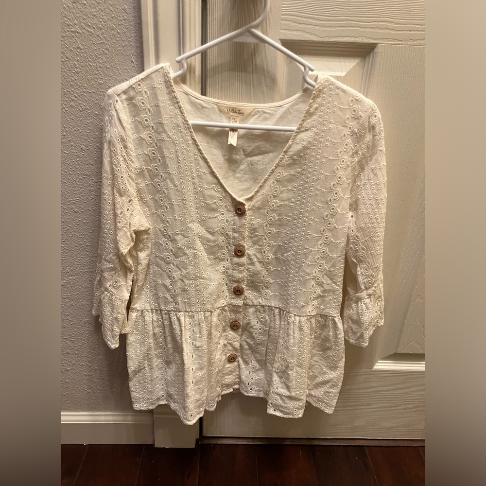 Matilda Jane Eyelet White Blouse